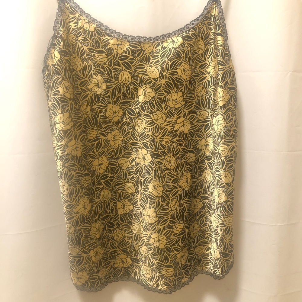 Olga retro gold and black lace rose tank small medium